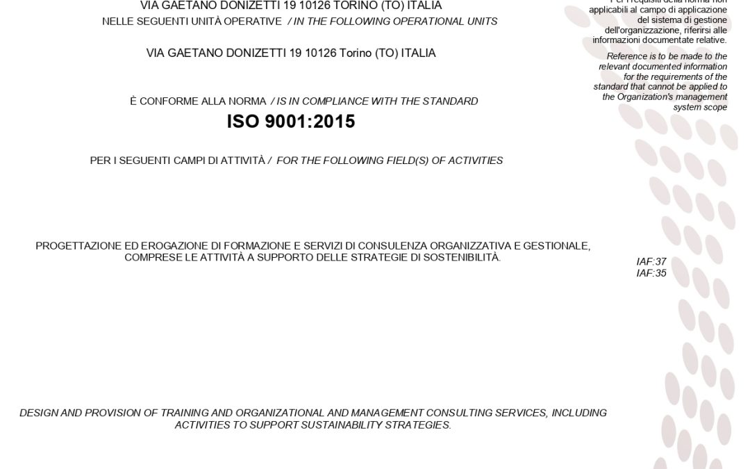 Certificazione ISO 9001